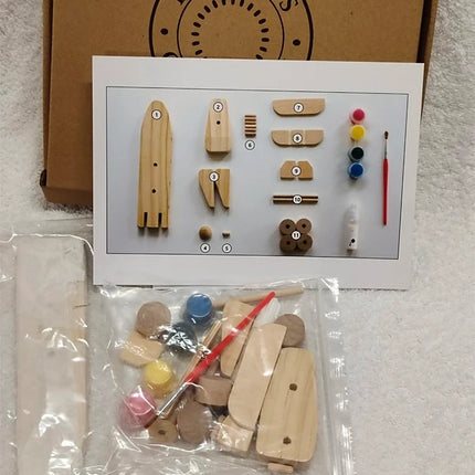 Brand new Kids DIY Kiwi Toys of London wooden racing car build your own car and paint it