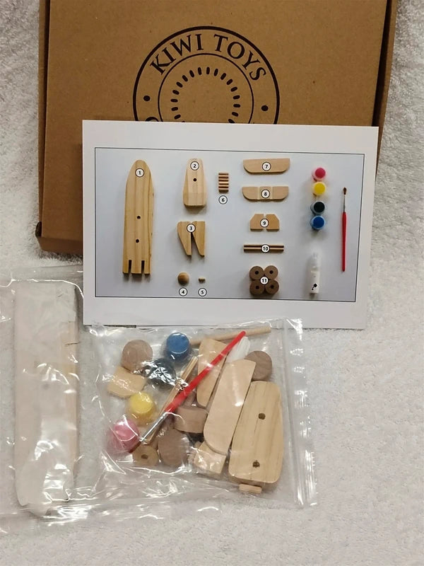 Brand new Kids DIY Kiwi Toys of London wooden racing car build your own car and paint it