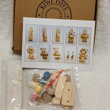 Brand new Kids DIY Kiwi Toys of London wooden racing car build your own car and paint it