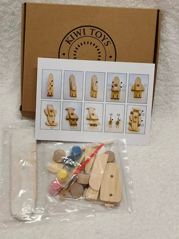 Brand new Kids DIY Kiwi Toys of London wooden racing car build your own car and paint it