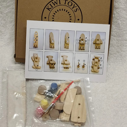 Kids DIY Kiwi Toys Of London Wooden Racing Car kit build your own toy & Paint It