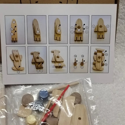 Kids DIY Kiwi Toys Of London Wooden Racing Car kit build your own toy & Paint It