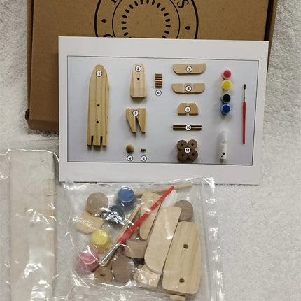 Kids DIY Kiwi Toys Of London Wooden Racing Car kit build your own toy & Paint It