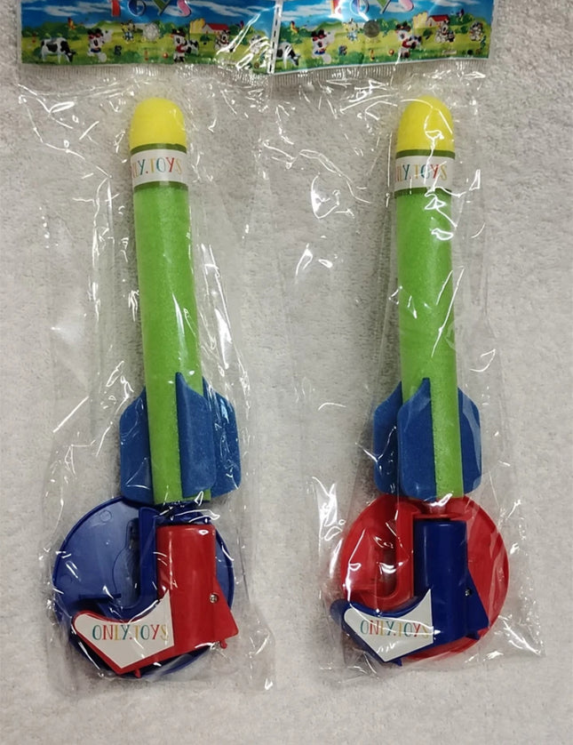 2X Kids Foam Rocket Launcher Toy Outdoor Garden Park Game Play Fun Children Gift