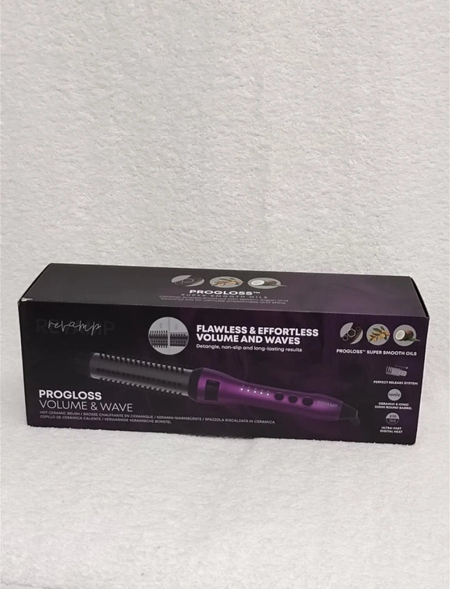 Revamp Progloss Flawless & Effortless Volume & Wave Ceramic Hot Brush in purple