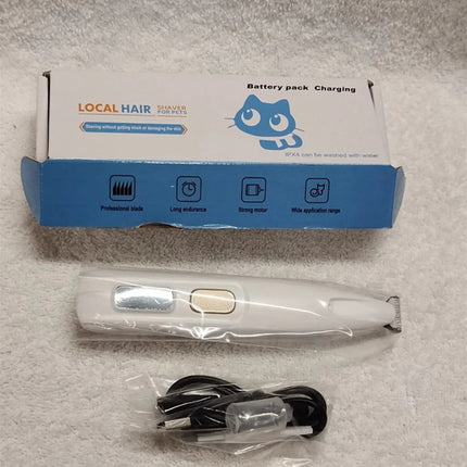 Waterproof Portable Rechargeable Pet Hair Shaver LED Trimmer for Dogs Cats Pets