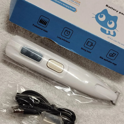 Waterproof Portable Rechargeable Pet Hair Shaver LED Trimmer for Dogs Cats Pets