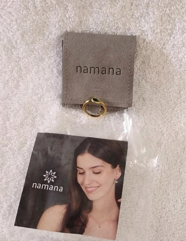 Namana Dainty Emerald and Gold Colour Adjustable Size Ring for Women New