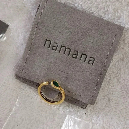 Namana Dainty Emerald and Gold Colour Adjustable Size Ring for Women New
