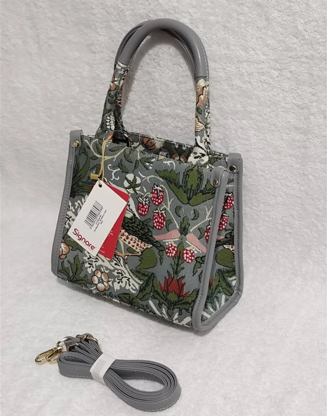 Signare Tapestry Small City Bag Shoulder Casual Work Women HandBag Strawberry