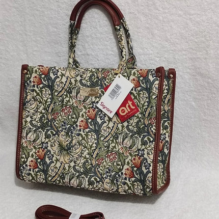 Signare Tapestry Tote City Bag Shoulder Casual Work Women HandBag Golden Lily