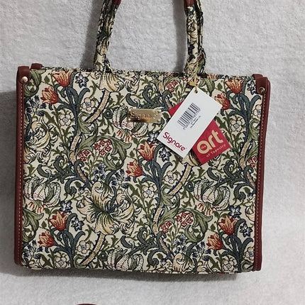 Signare Tapestry Tote City Bag Shoulder Casual Work Women HandBag Golden Lily