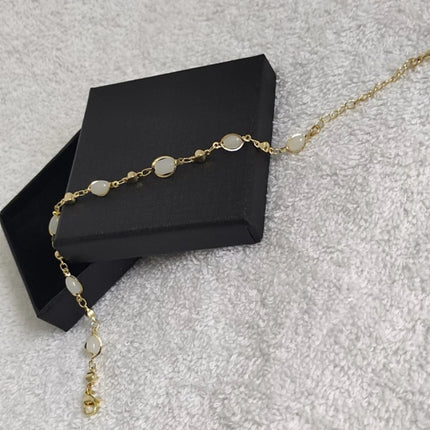 Oval cut crystal bead bracelet For Women Girls Perfect Jewellery Gift