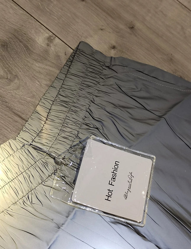 Reflective pants women sporting jogger grey trouser size XL