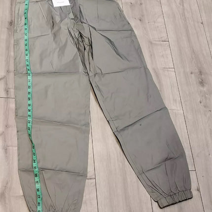 Reflective pants women sporting jogger grey trouser size XL