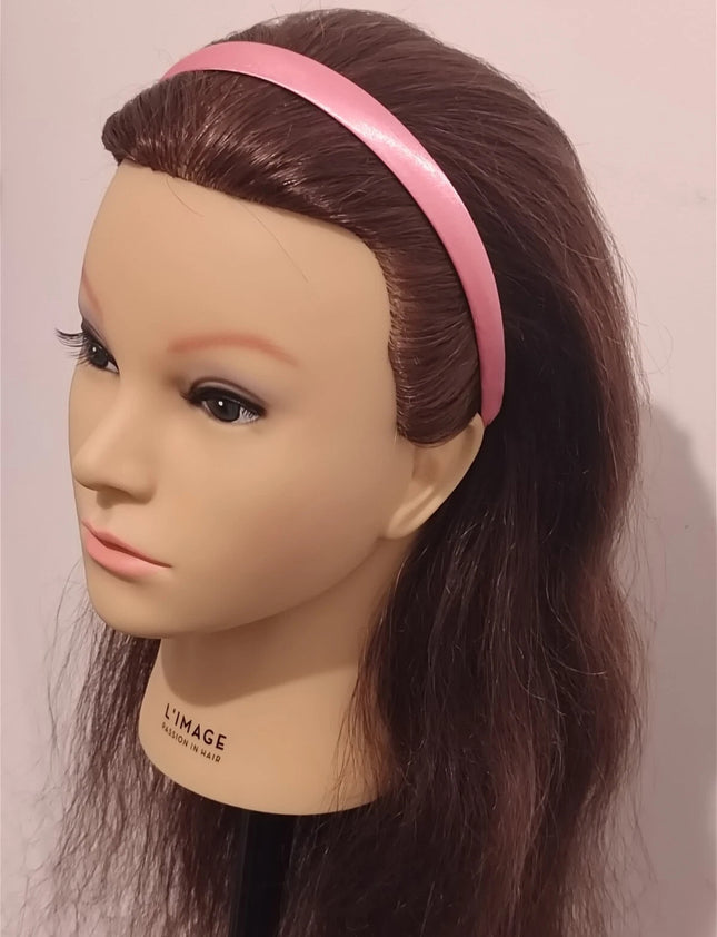 Satin Covered 1.5CM Wide Headband Plain Colour Hair Band Ladies Girls Women Pink