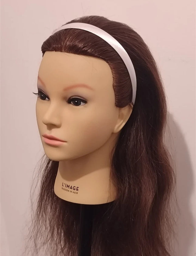 Satin Covered 1.5CM Wide Headband Plain Colour HairBand Ladies Girl Women White