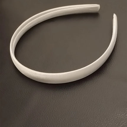 Satin Covered 1.5CM Wide Headband Plain Colour HairBand Ladies Girl Women White