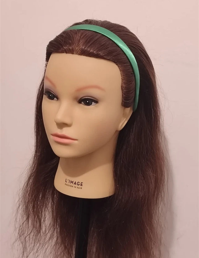 Satin Covered 1.5CM Wide Headband Plain Colour Hair Band Ladies Girl Women Green