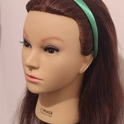 Satin Covered 1.5CM Wide Headband Plain Colour Hair Band Ladies Girl Women Green