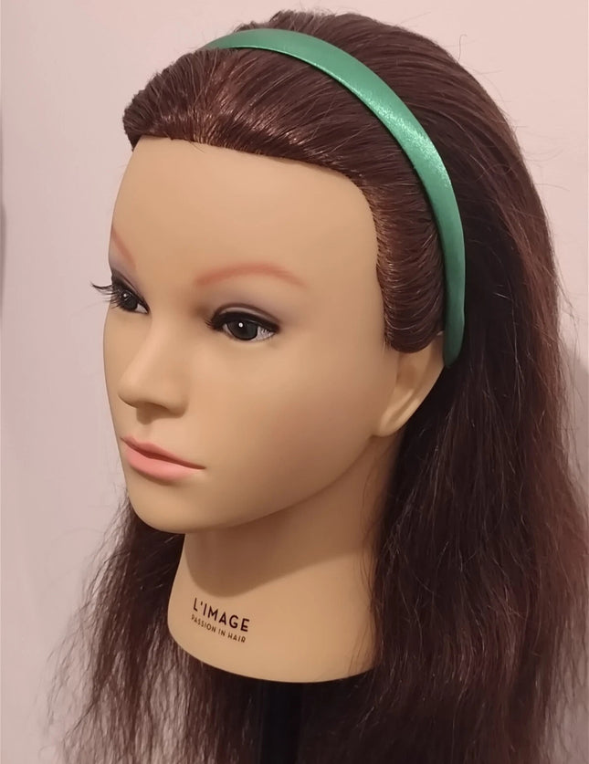 Satin Covered 1.5CM Wide Headband Plain Colour Hair Band Ladies Girl Women Green