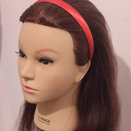 Satin Covered 1.5CM Wide Headband Plain Colour Hair Band Ladies Girls Women Red