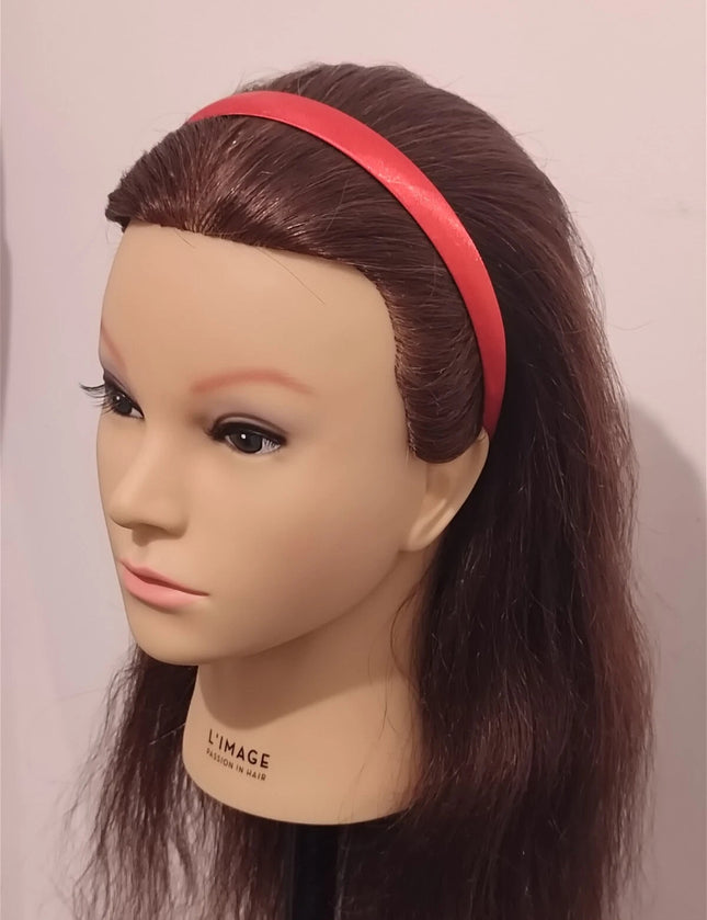 Satin Covered 1.5CM Wide Headband Plain Colour Hair Band Ladies Girls Women Red