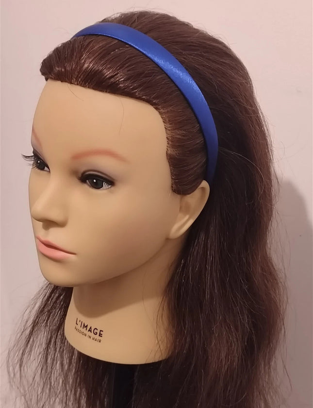 Satin Covered 1.5CM Wide Headband Plain Colour Hair Band Ladies Girls Women Blue