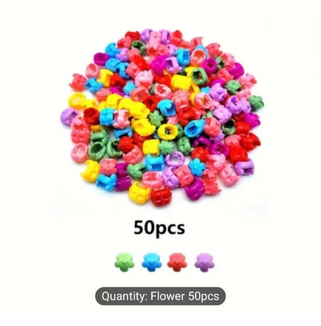 50 PCS Flower Hair Claw Clips Grips For Women Girls Candy Color Fancy Hairpin UK
