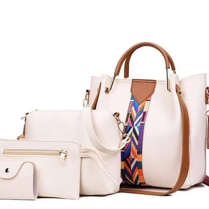 4PCS/Set Women Elegant Leather Handbag Hoo Satchel Purse Tote Shoulder Bag