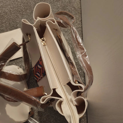 4PCS/Set Women Elegant Leather Handbag Hoo Satchel Purse Tote Shoulder Bag