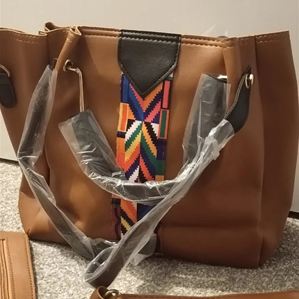 4PCS/Set Women Elegant Leather Handbag Hoo Satchel Purse Tote Shoulder Bag