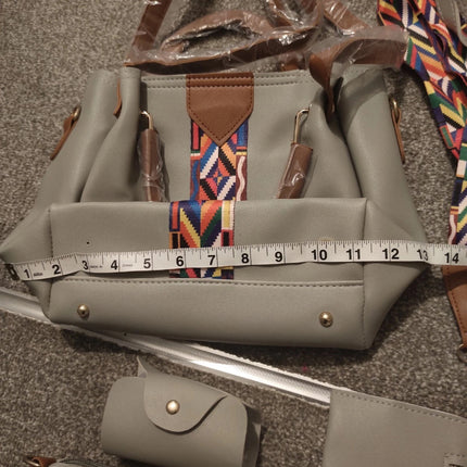 4PCS/Set Women Elegant Leather Handbag Hoo Satchel Purse Tote Shoulder Bag