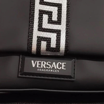 Versace fragrances institutional pouch for men black faux leather