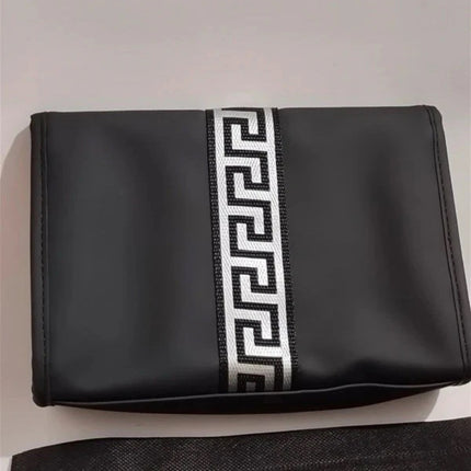 Versace fragrances institutional pouch for men black faux leather