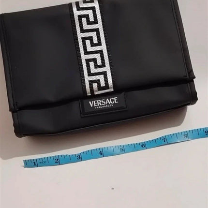 Versace fragrances institutional pouch for men black faux leather