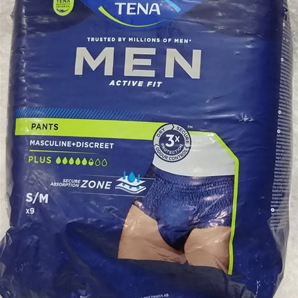 Tena Men Active Fit Pants Plus Size Small / Medium 9 Pack X 1