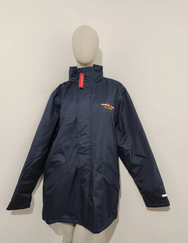 Waverley waterproof men jacket navy size L with embroidery logo &Hideable Hoodie
