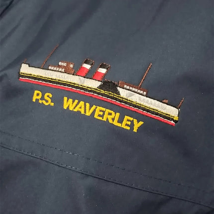 Waverley waterproof men jacket navy size L with embroidery logo &Hideable Hoodie