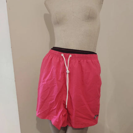 Manfinity swimmode men letter patched detail drawstring waist swim trunks