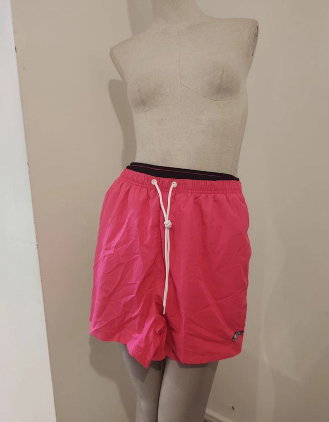 Manfinity swimmode men letter patched detail drawstring waist swim trunks