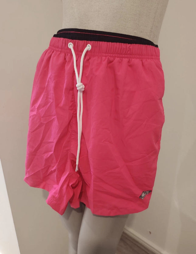 Manfinity swimmode men letter patched detail drawstring waist swim trunks