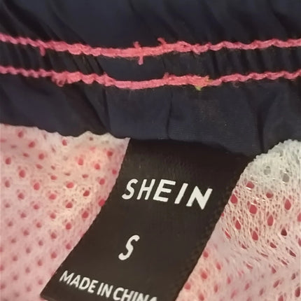 Manfinity swimmode men letter patched detail drawstring waist swim trunks