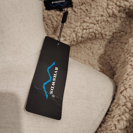 Winter men coat fleece lined brown long sleeve jacket