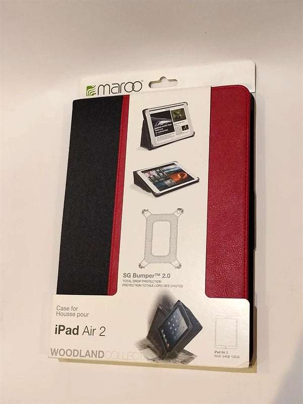 Maroo Tablet Case Folio Drop Protection For Ipad Air 2 Black & Red