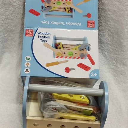 Wooden Toolbox Toy designed for children pretend play and skill development Gift