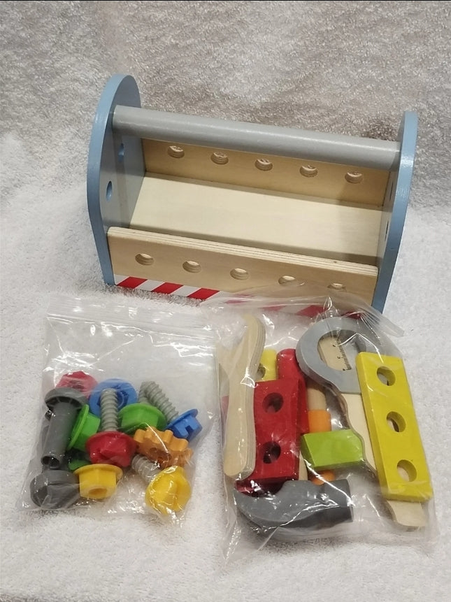 Wooden Toolbox Toy designed for children pretend play and skill development Gift