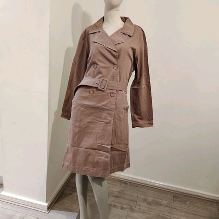ASOS RRP £75 Cotton On Belted Casual Trench Coat Washed Taupe Oversized UK 8