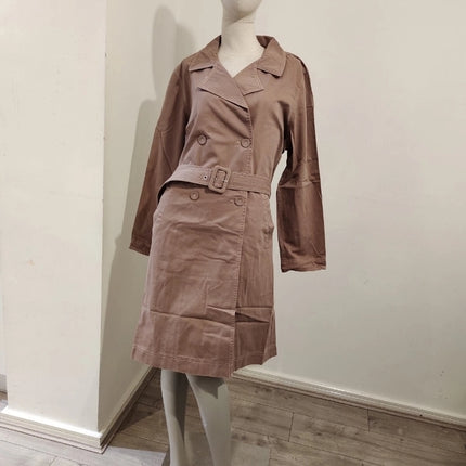 ASOS RRP £75 Cotton On Belted Casual Trench Coat Washed Taupe Oversized UK 14