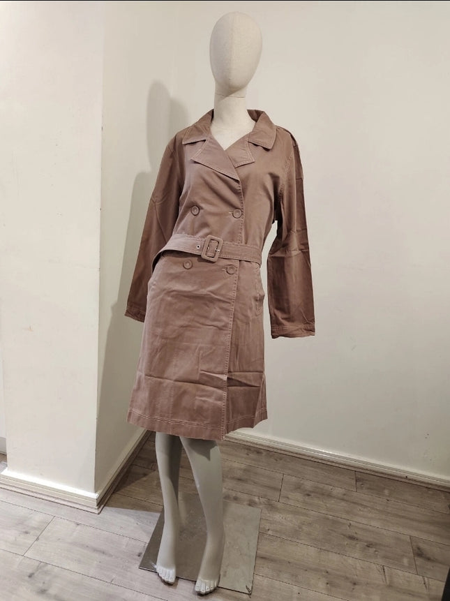 ASOS RRP £75 Cotton On Belted Casual Trench Coat Washed Taupe Oversized UK 14